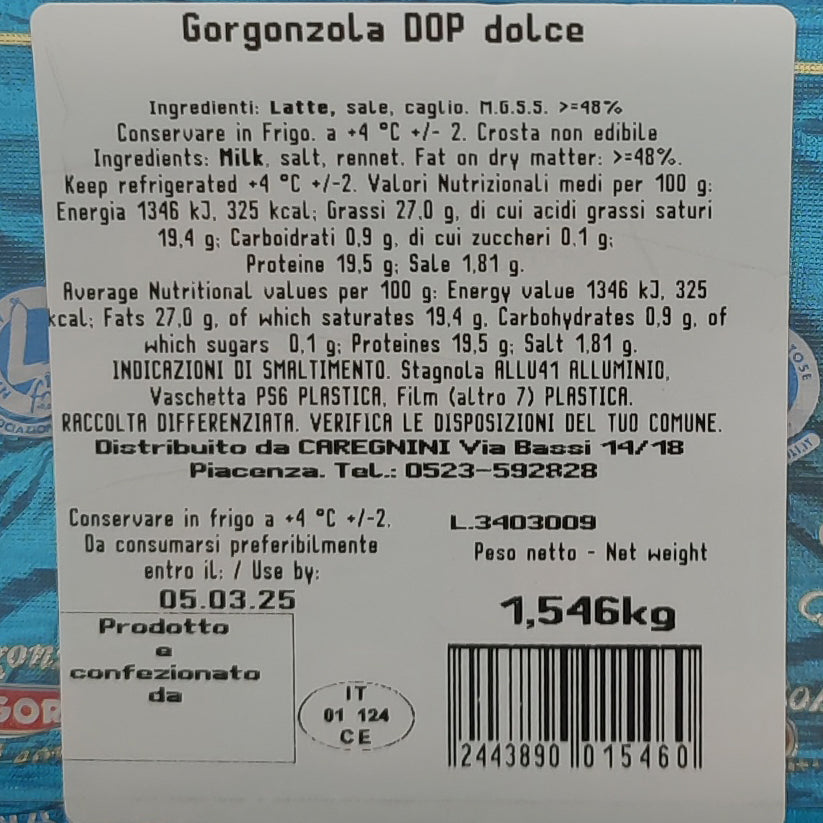 Горгонзола Дольче Igor Casa Leonardi 1546 g.
