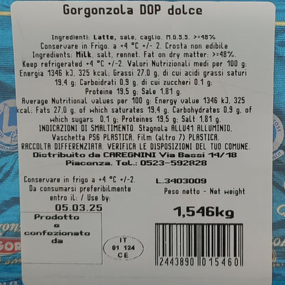 Горгонзола Дольче Igor Casa Leonardi 1546 g.