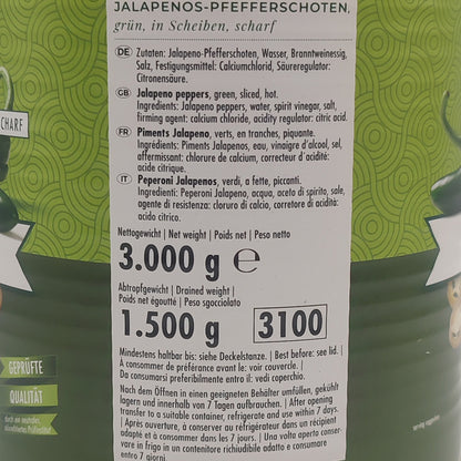 Халапеньо у розсолі зелений Jalapenos Green Adria 1.5 kg.