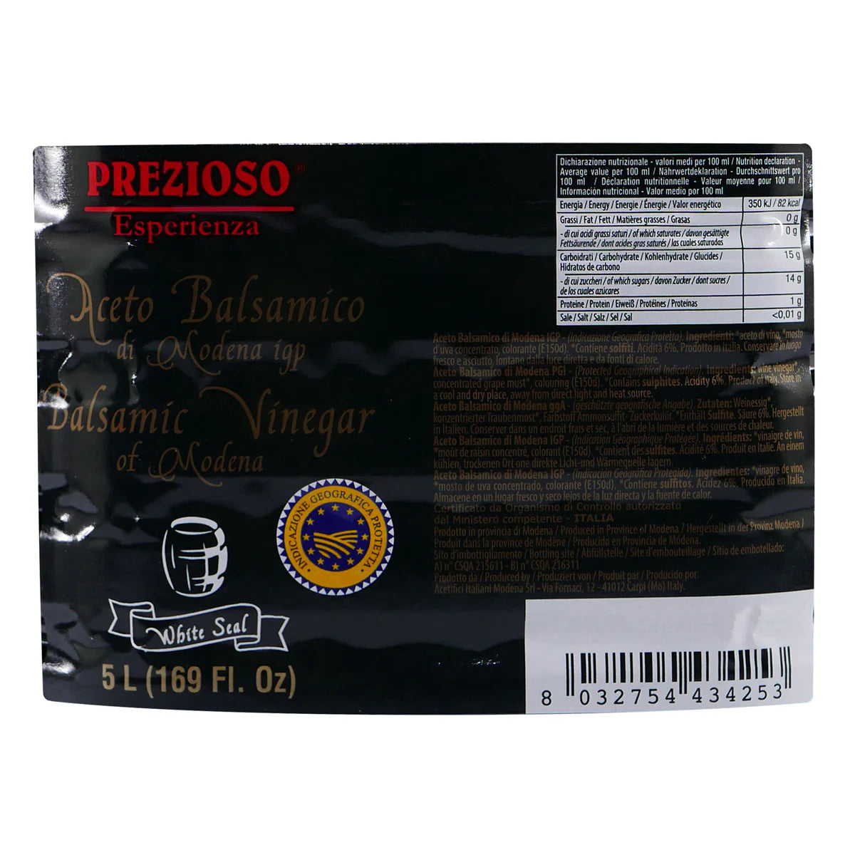 Бальзамический уксус Prezioso Aceto Balsamico di Modena I.G.P. 5л